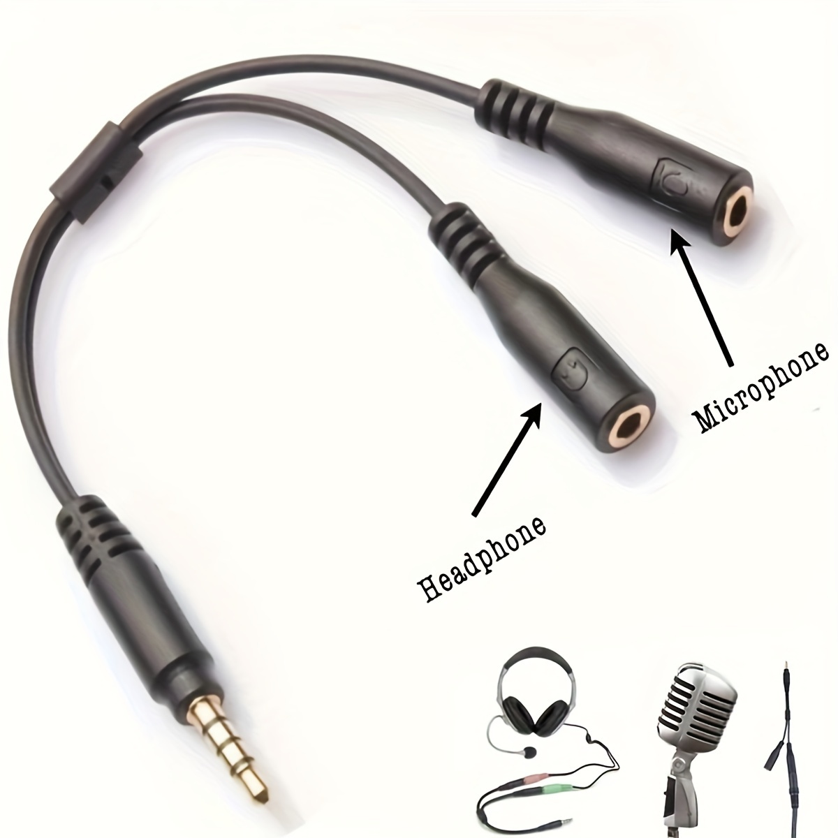 Audio Music Splitter - 3.5mm Stereo Audio 1Male to 2