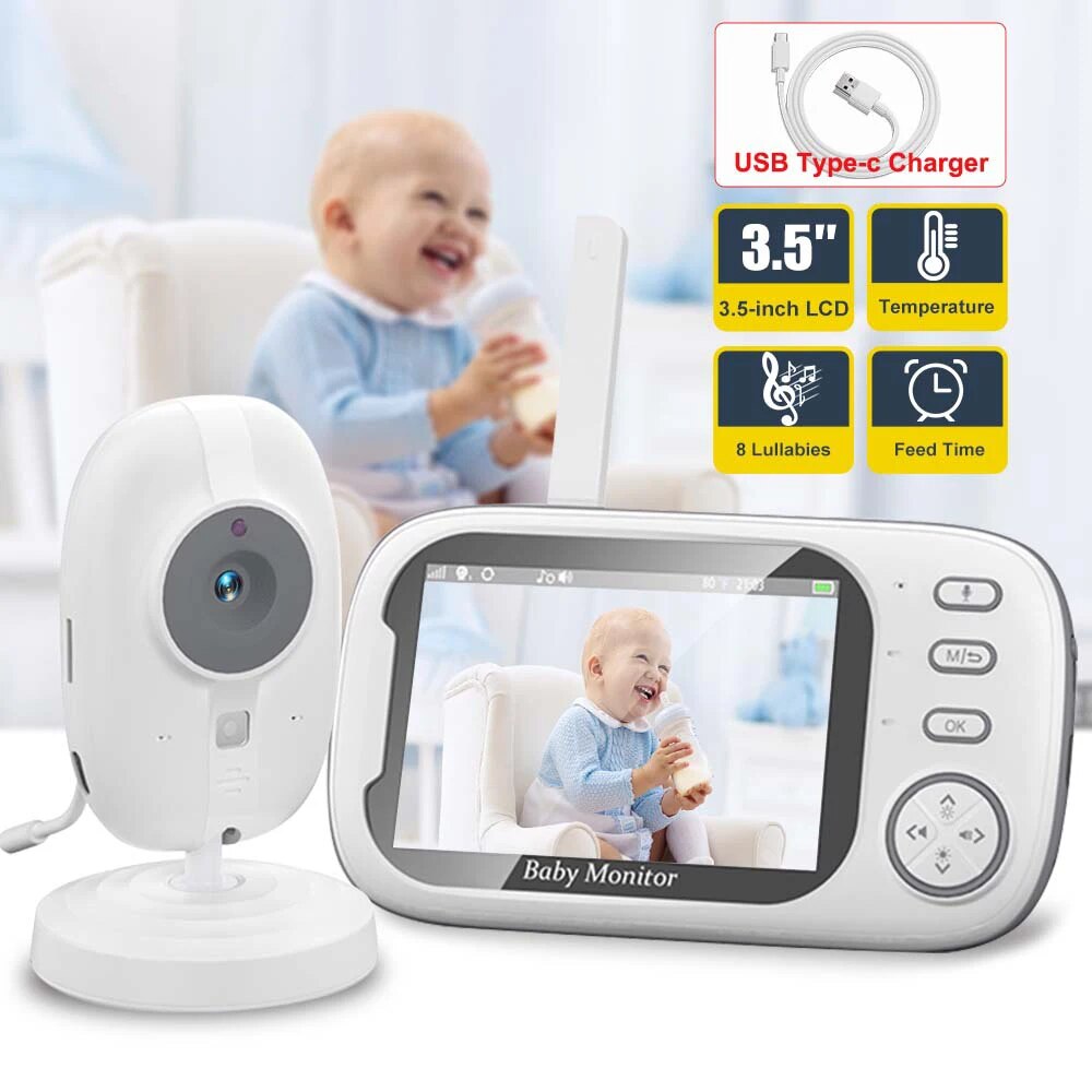 Audio Music For Video - 3.5'' Video Baby Monitor 2.4G Mother