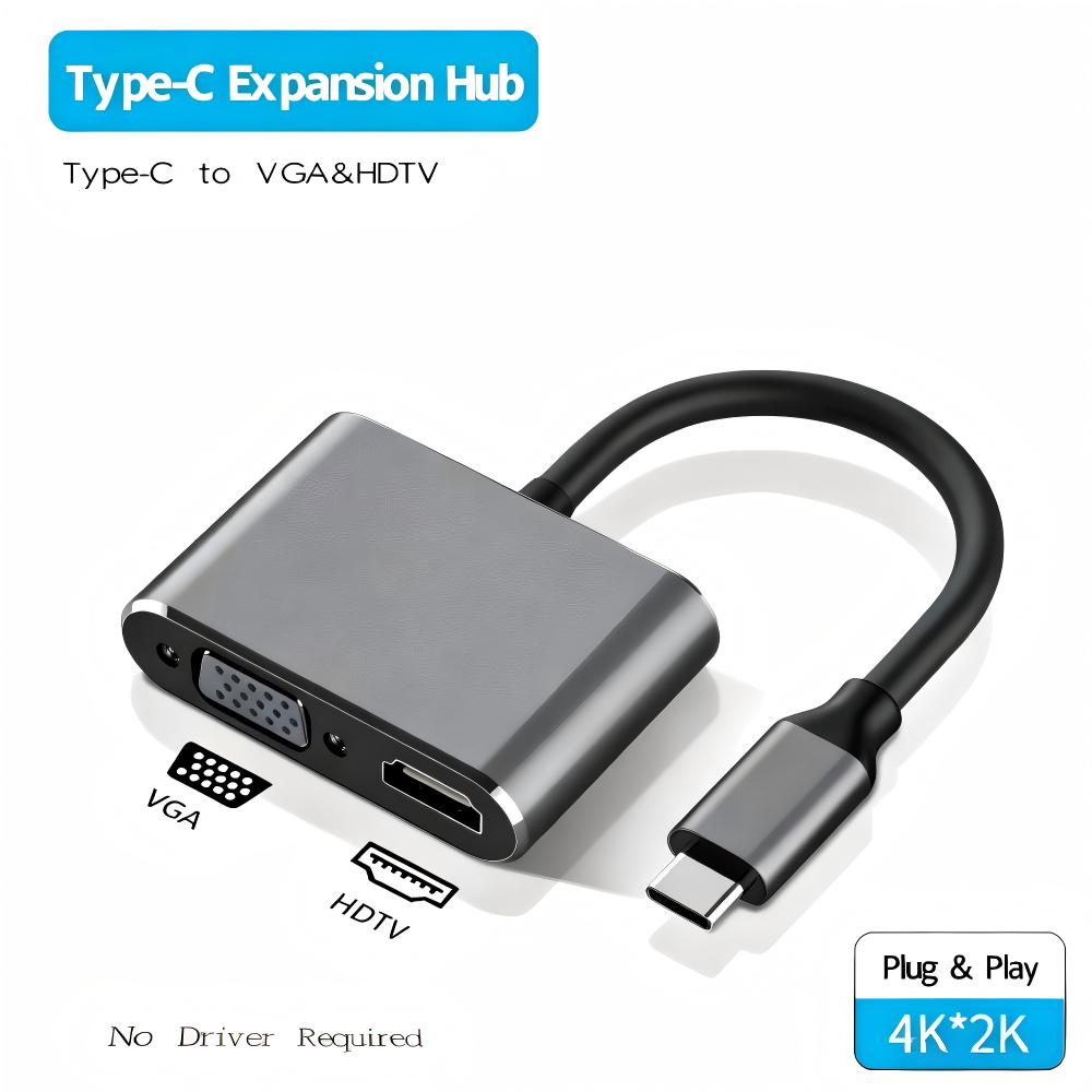 USB 3.0/TYPE-C to HDMI VGA Ada - đánh giá và giá Audio Music Splitter
