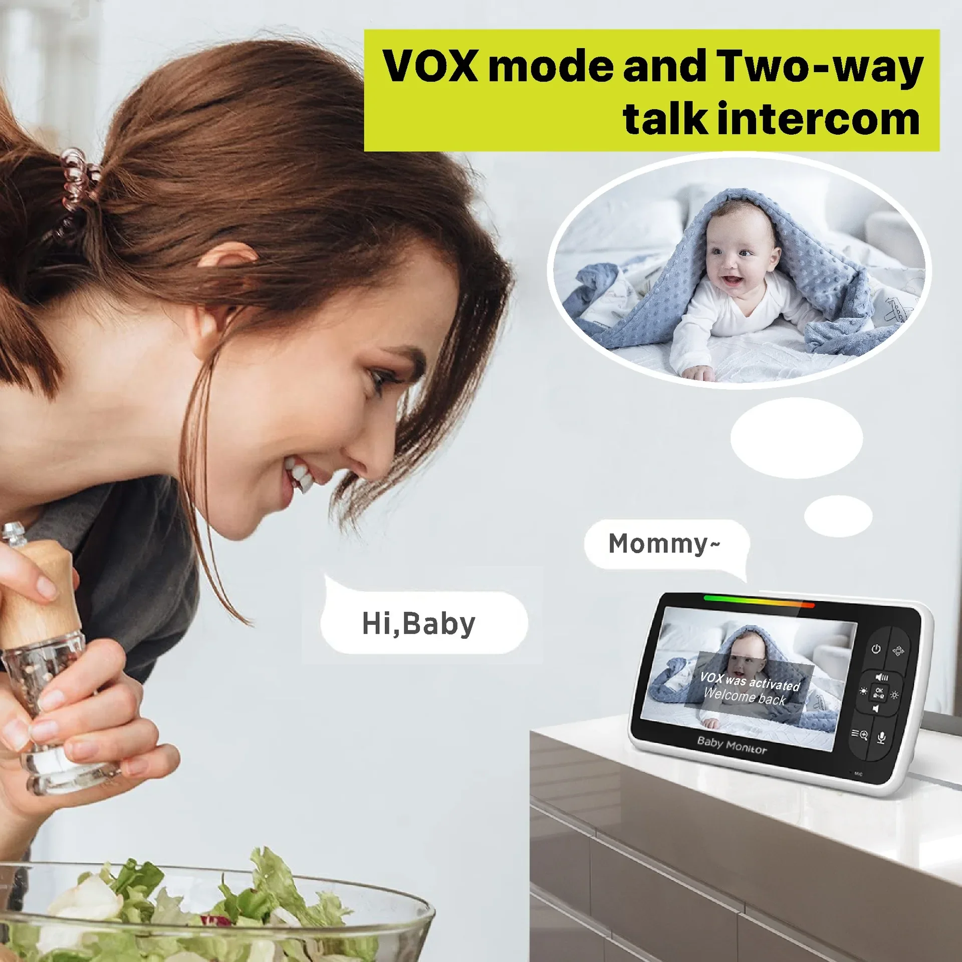 5.0 Inch Video Baby Monitor Wi - đánh giá và giá Audio Music For Video