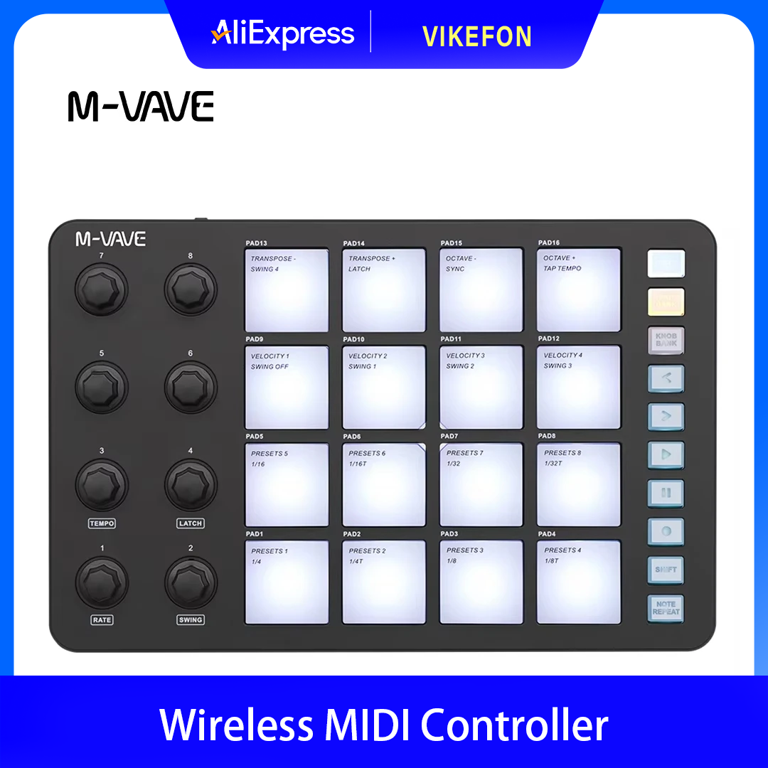 M-VAVE SMC-PAD Wireless MIDI C - đánh giá và giá Midi Controller Pad