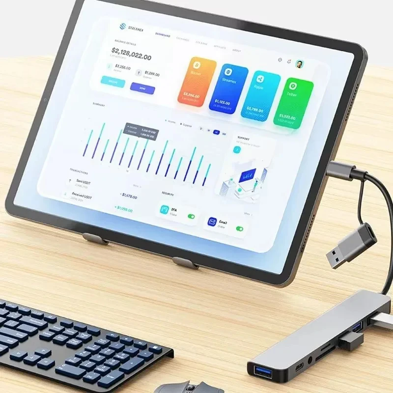 8 in 1 USB C Hub USB Splitter  - đánh giá và giá Audio Music Splitter