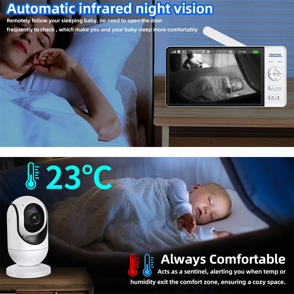 No WiFi 7 Inch Baby Monitor 2- - đánh giá và giá Audio Music For Video