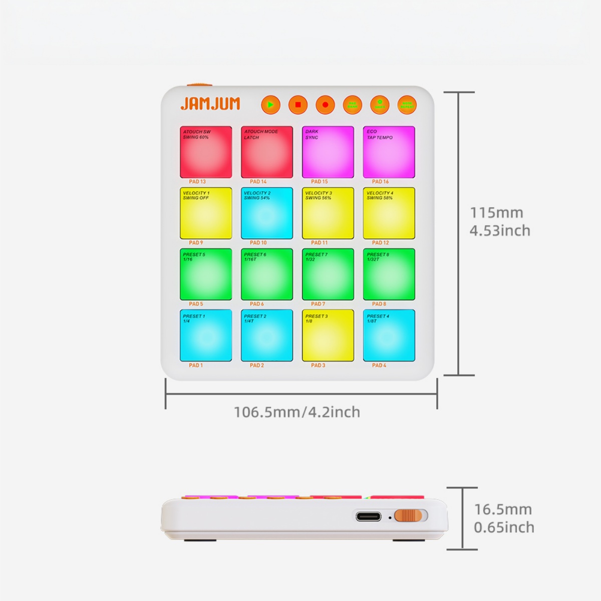 JAMJUM JP-MINI Wireless MIDI P - đánh giá và giá Midi Controller Pad