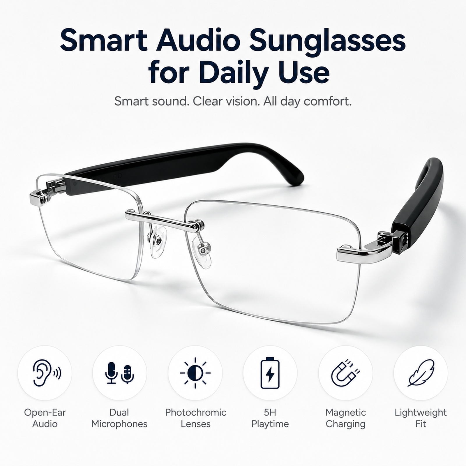 Bluetooth Smart Sunglasses, Ph - đánh giá và giá Audio Music Voice