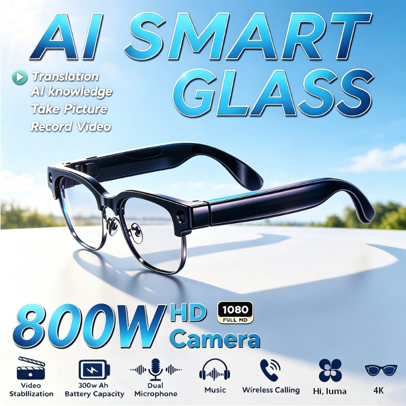 800W HD Pixel Smart Glasses Me - đánh giá và giá Audio Music Voice