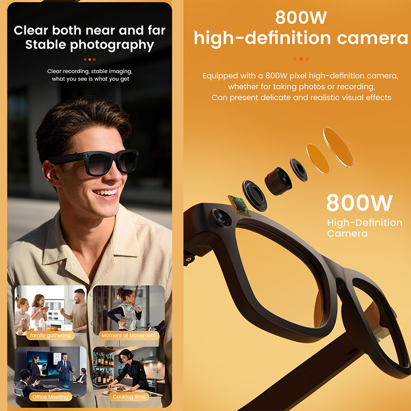 AI Smart Glasses 800W Camera A - đánh giá và giá Audio Music Voice