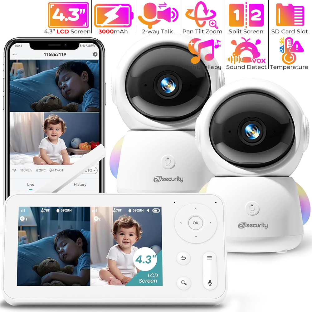 2K Baby Monitor with 2 Cameras - đánh giá và giá Audio Music For Video