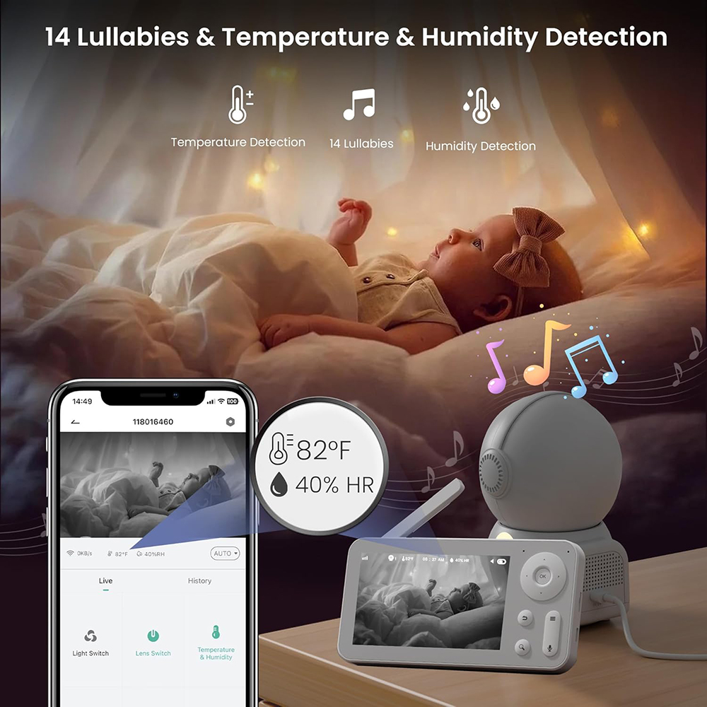 2K Baby Monitor with 2 Cameras - đánh giá và giá Audio Music For Video